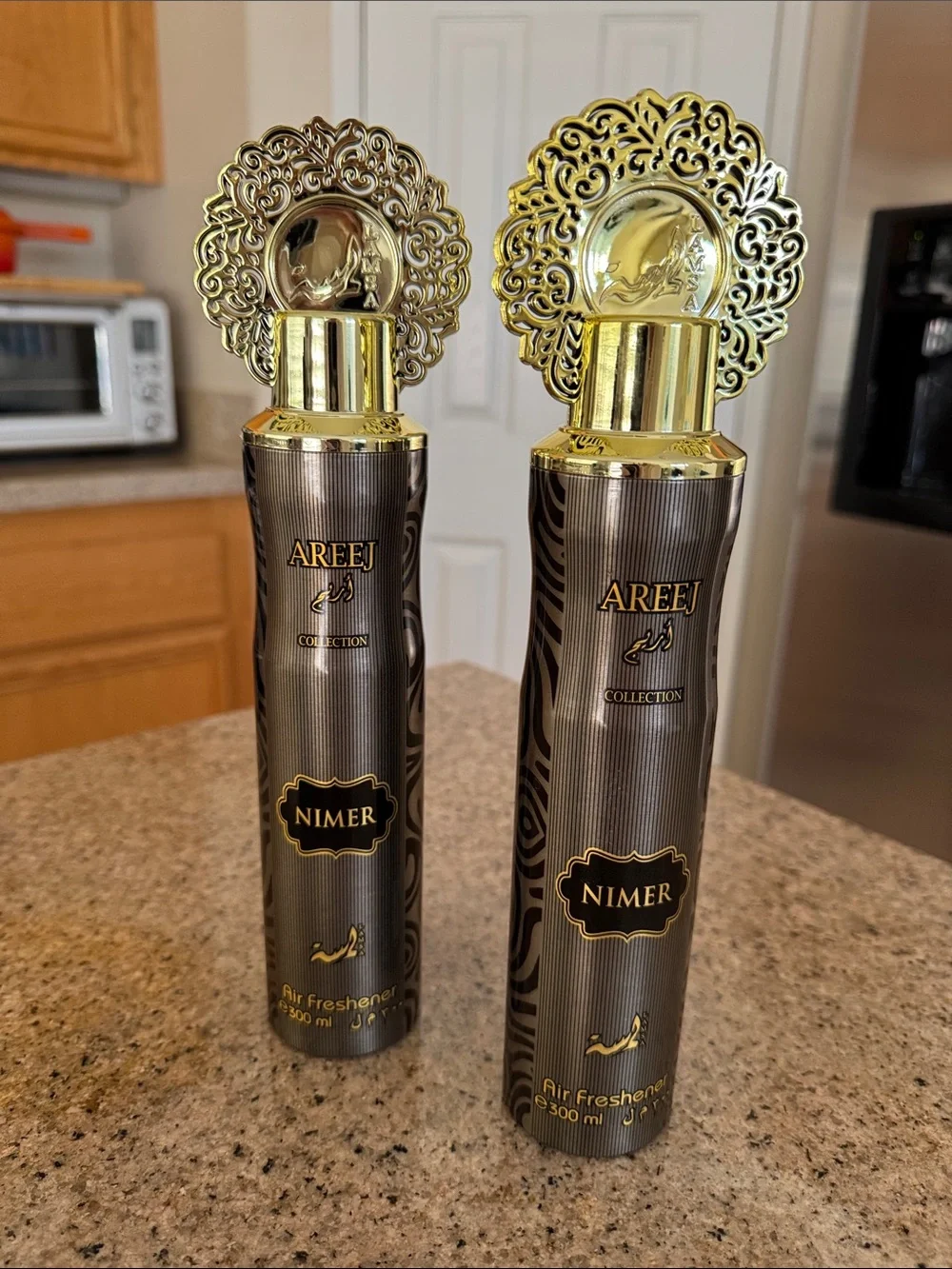 AREEJ COLLECTION Nimer Gold & Brown Air Freshener LOT OF TWO $100